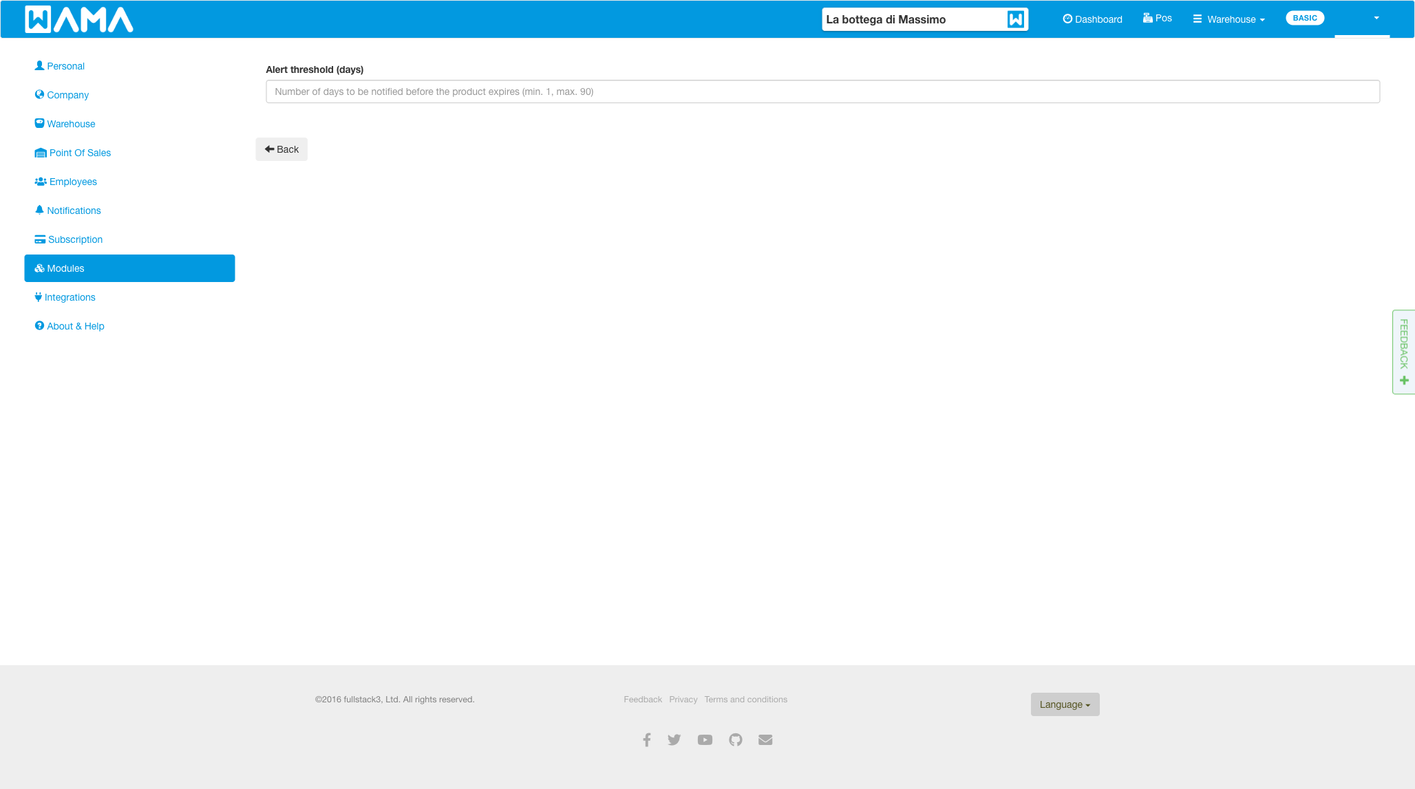Configuración de fechas de caducidad