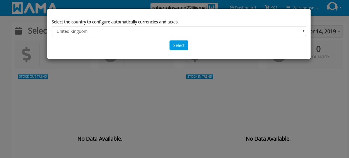 Country picker to autoconfigure WAMA