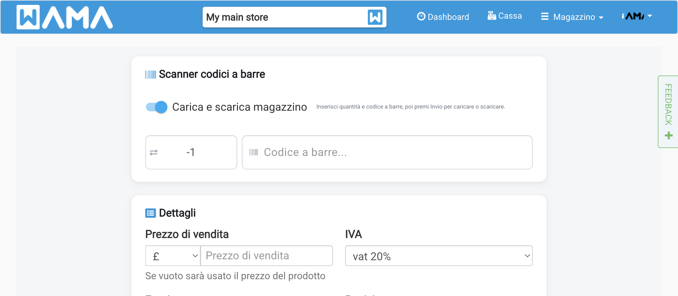 Lettore codici a barre