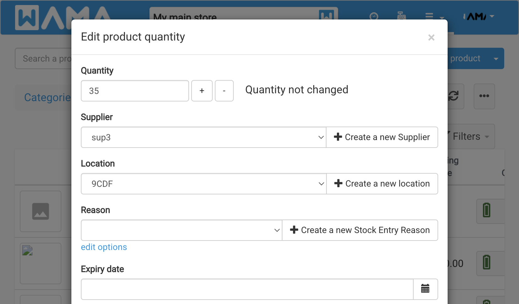 Change product quantity