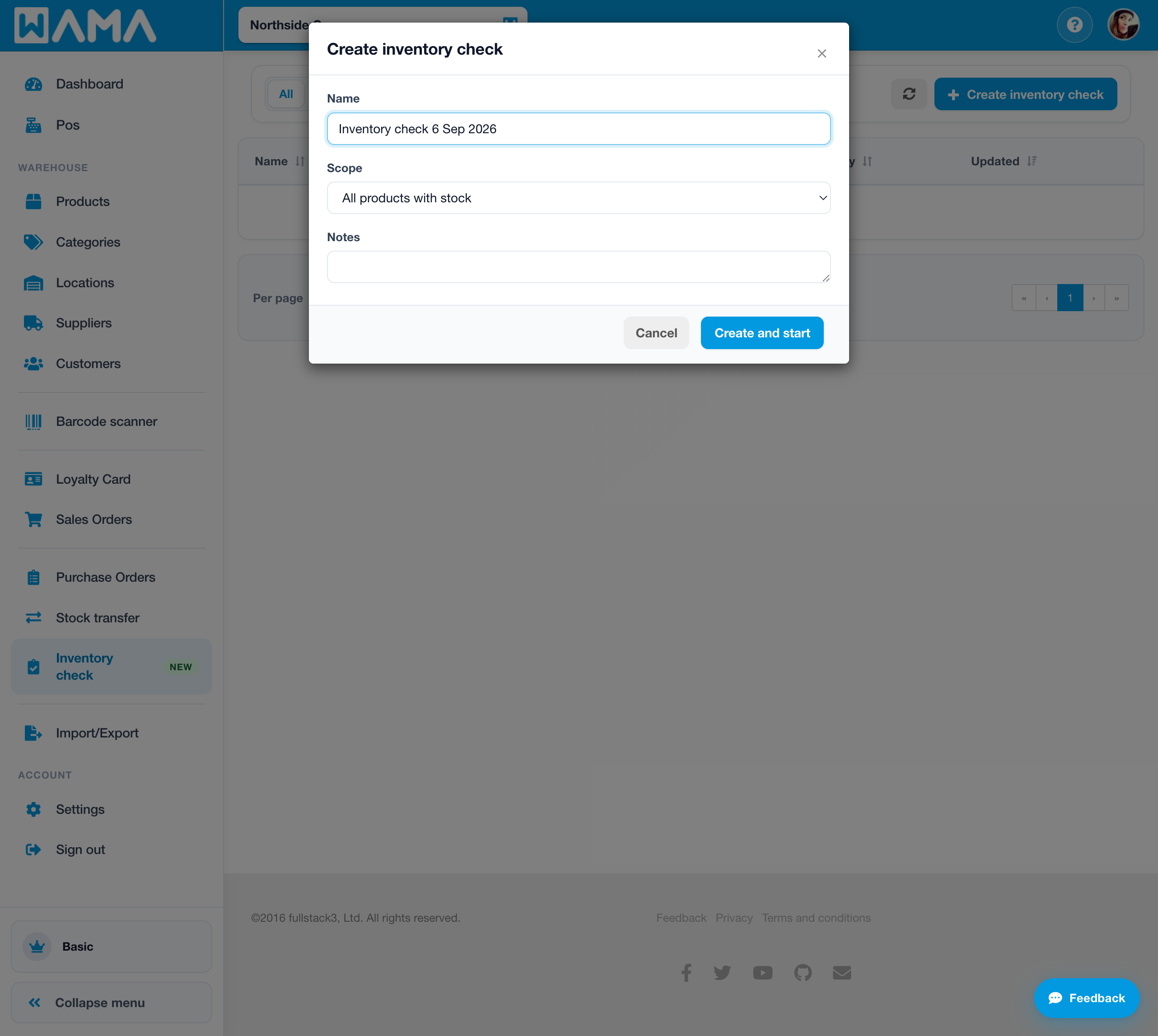 Create inventory check