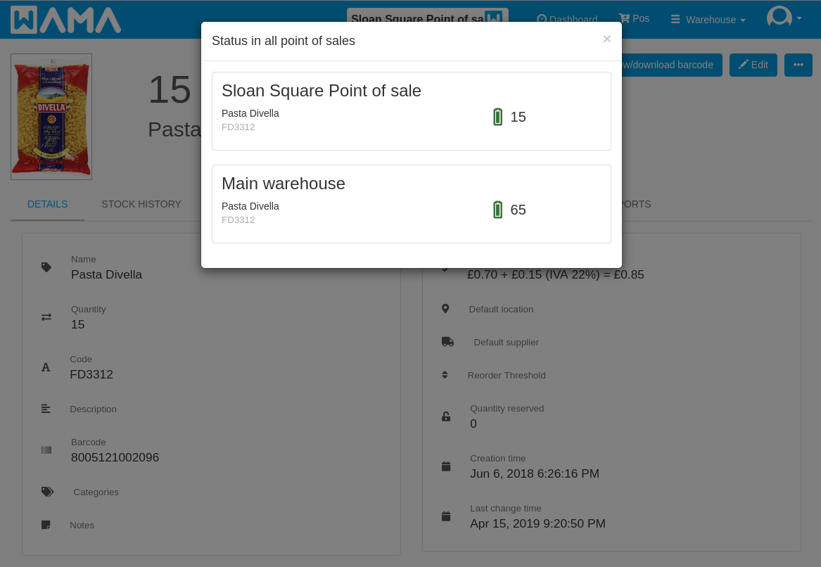 Status other point of sales