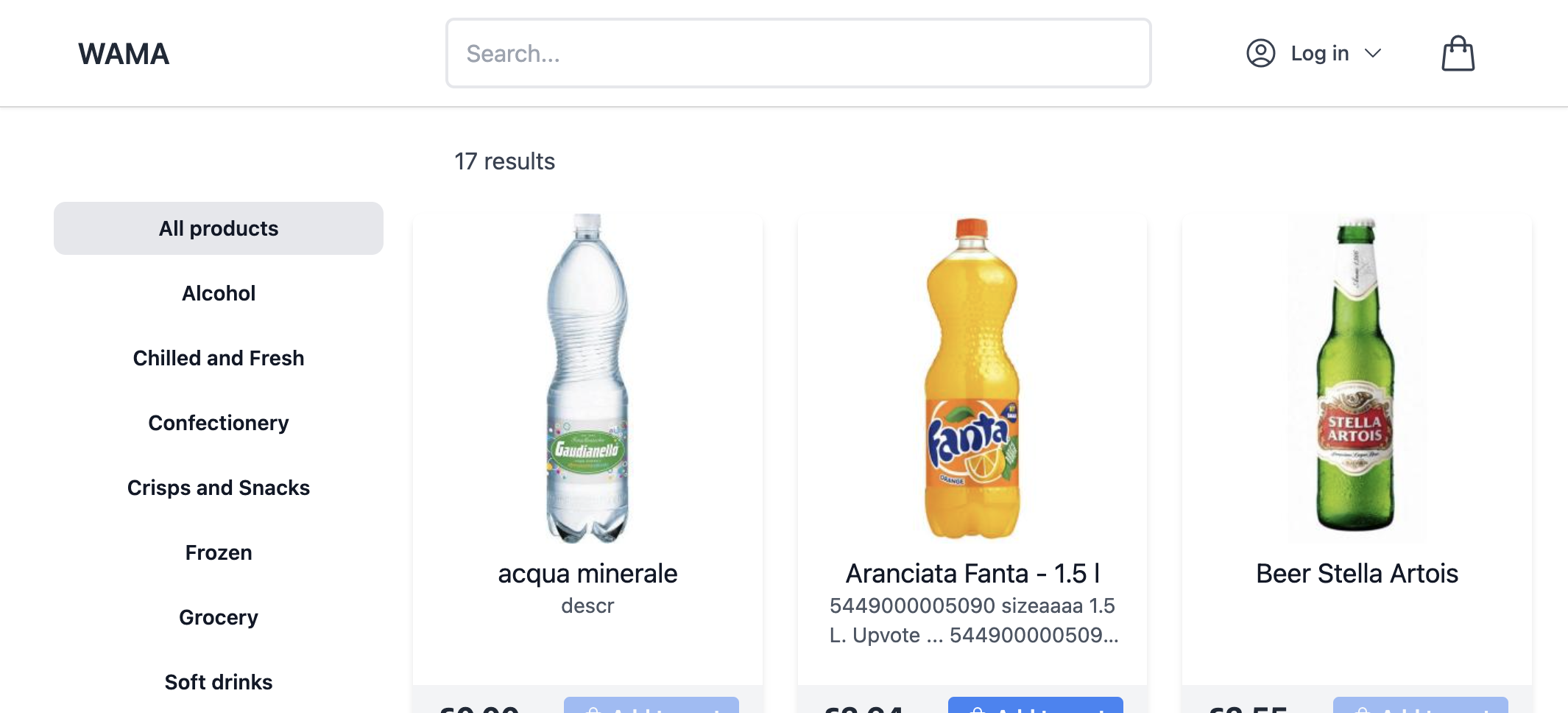 Negozio di esempio su wama.wama.app